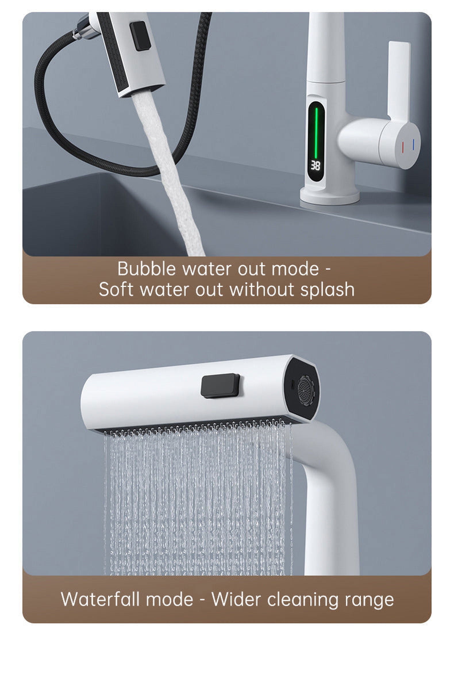 SplashGlow - Multifunctional Bathroom Faucet With LED Temperature Display - luvinly