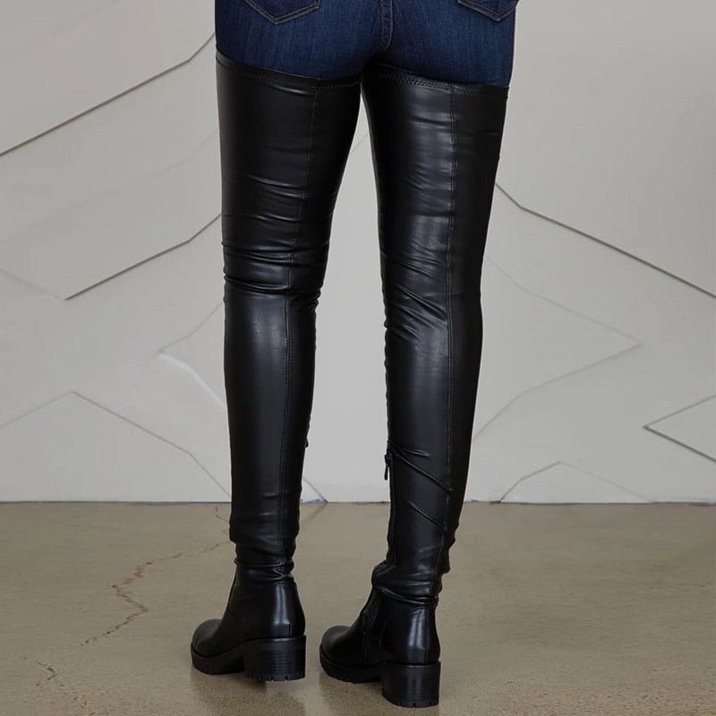 Surgical thigh-high stretch boots - luvinly