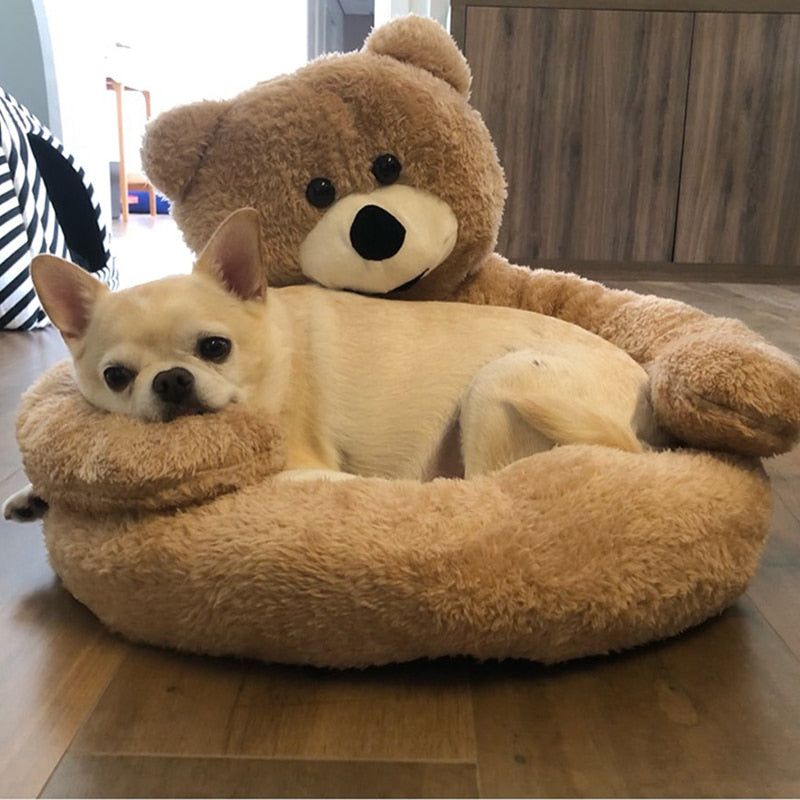 TEDDYLOUNGE - SUPER SOFT WARM CUTE BEAR HUG PET BED - luvinly