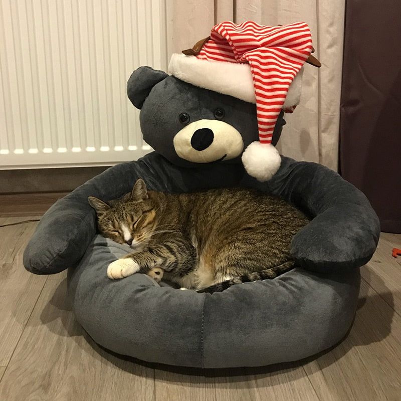 TEDDYLOUNGE - SUPER SOFT WARM CUTE BEAR HUG PET BED - luvinly
