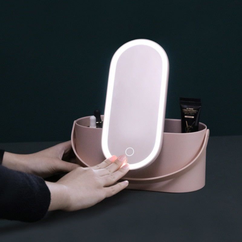 Travel Makeup With LED Light Up Mirror - luvinly
