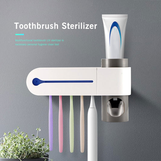 UV LIGHT TOOTHBRUSH HOLDER & PASTE DISPENSER - luvinly