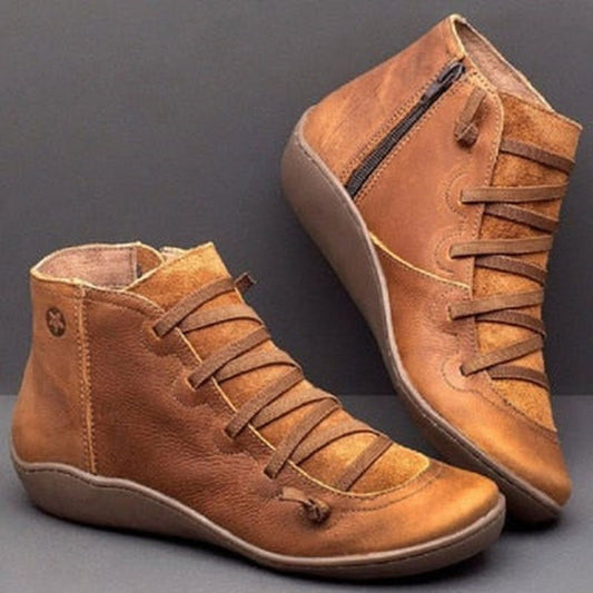 Vintage casual short ankle boots - luvinly