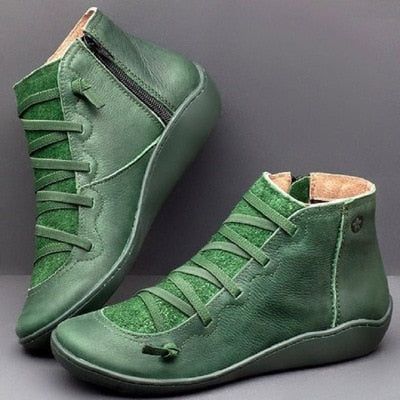 Vintage casual short ankle boots - luvinly