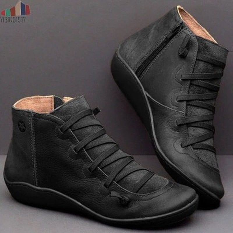 Vintage casual short ankle boots - luvinly