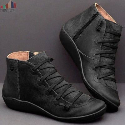 Vintage casual short ankle boots - luvinly