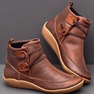 Vintage casual short ankle boots - luvinly