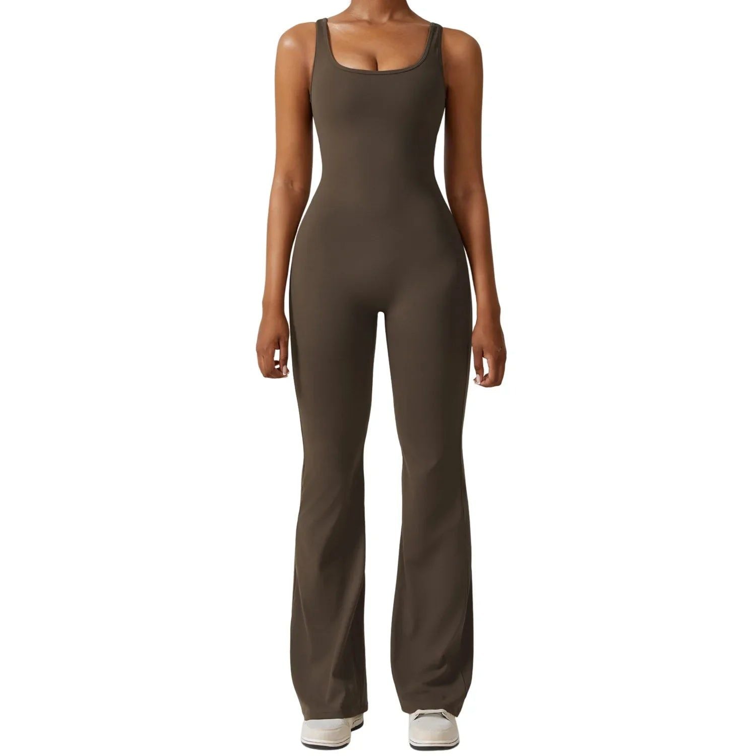 VogueFlare - V-Back Flared Viral Backless Jumpsuit - luvinly