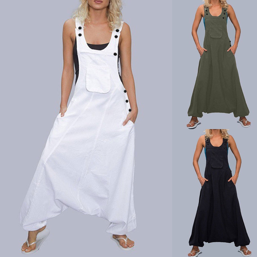Wide Leg Harem Jumpsuits - luvinly