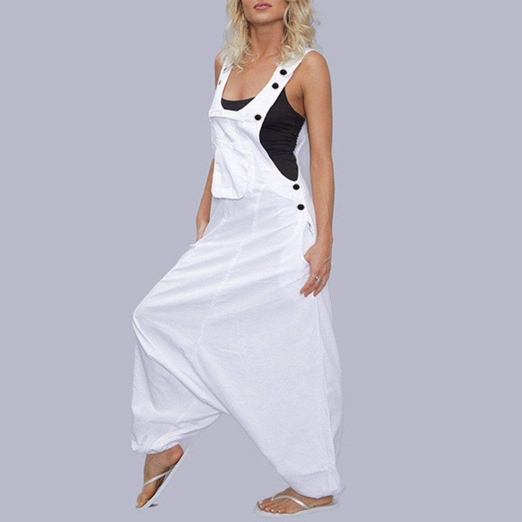 Wide Leg Harem Jumpsuits - luvinly