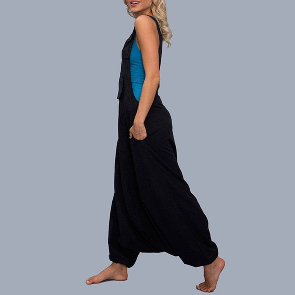 Wide Leg Harem Jumpsuits - luvinly