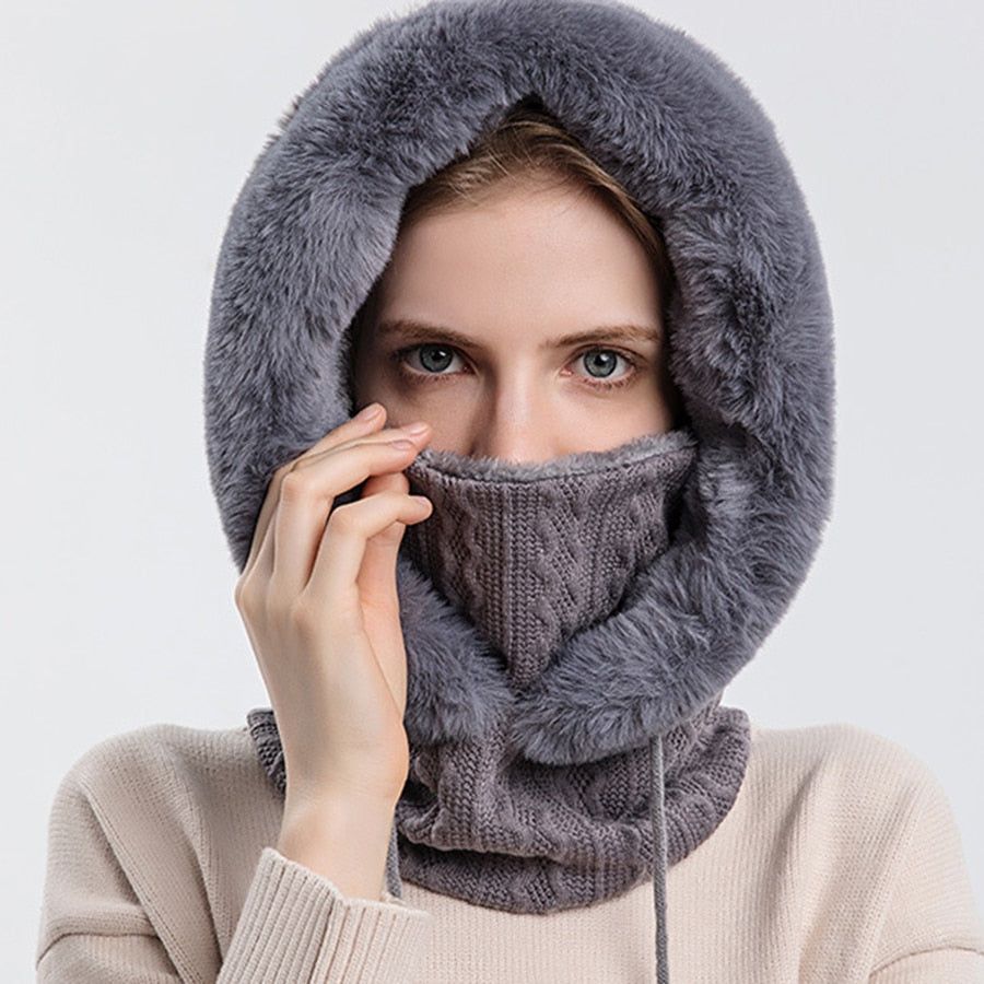 Winter Fur Cap Mask Set - luvinly