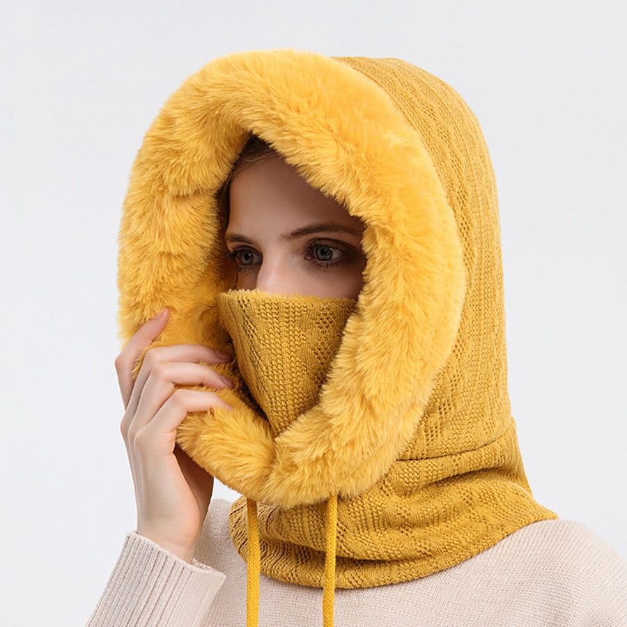 Winter Fur Cap Mask Set - luvinly