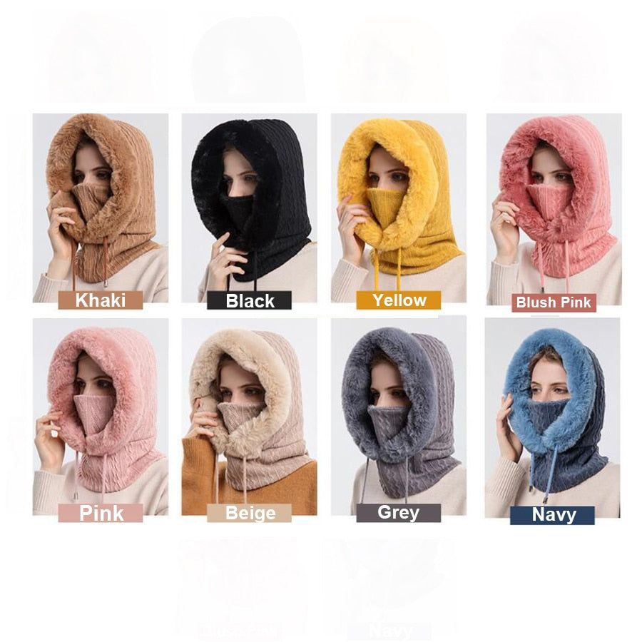 Winter Fur Cap Mask Set - luvinly