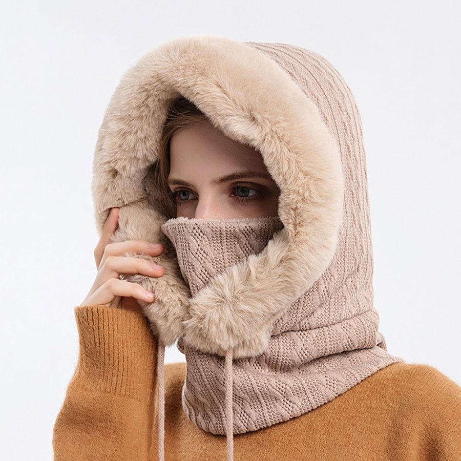 Winter Fur Cap Mask Set - luvinly