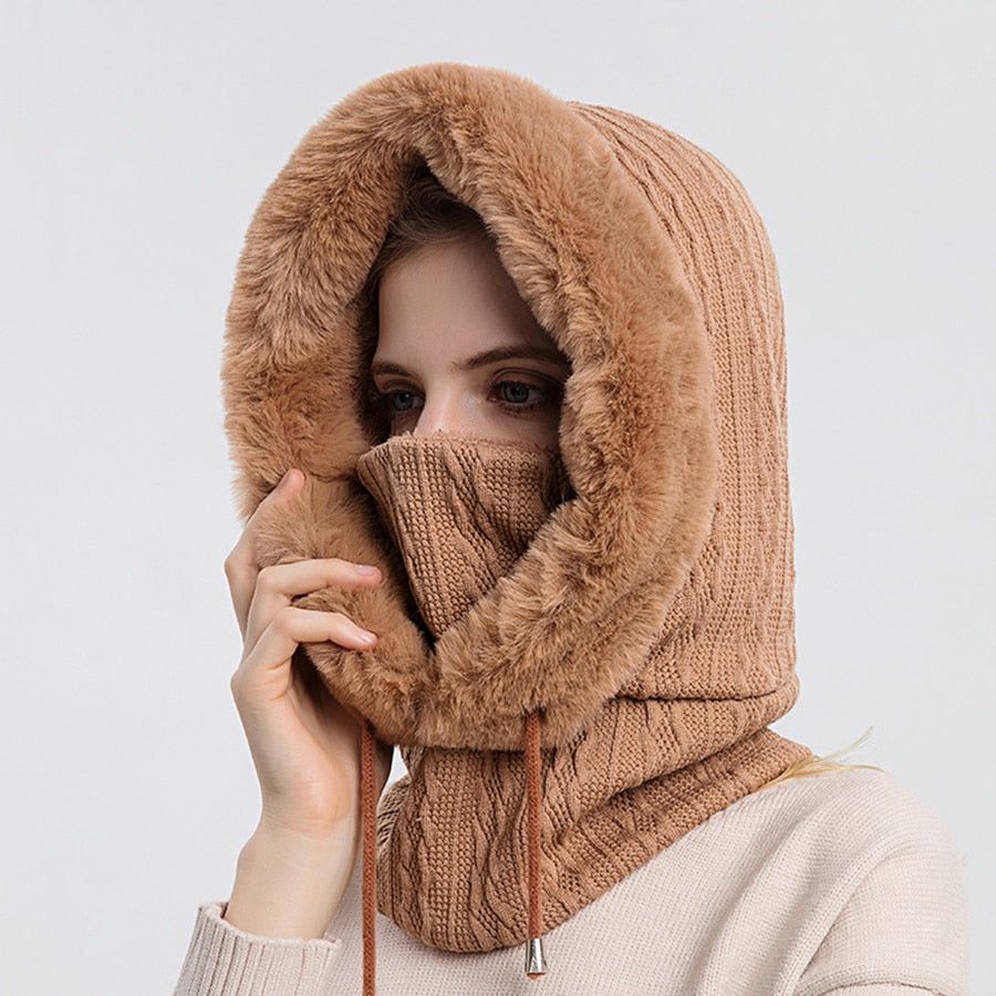 Winter Fur Cap Mask Set - luvinly