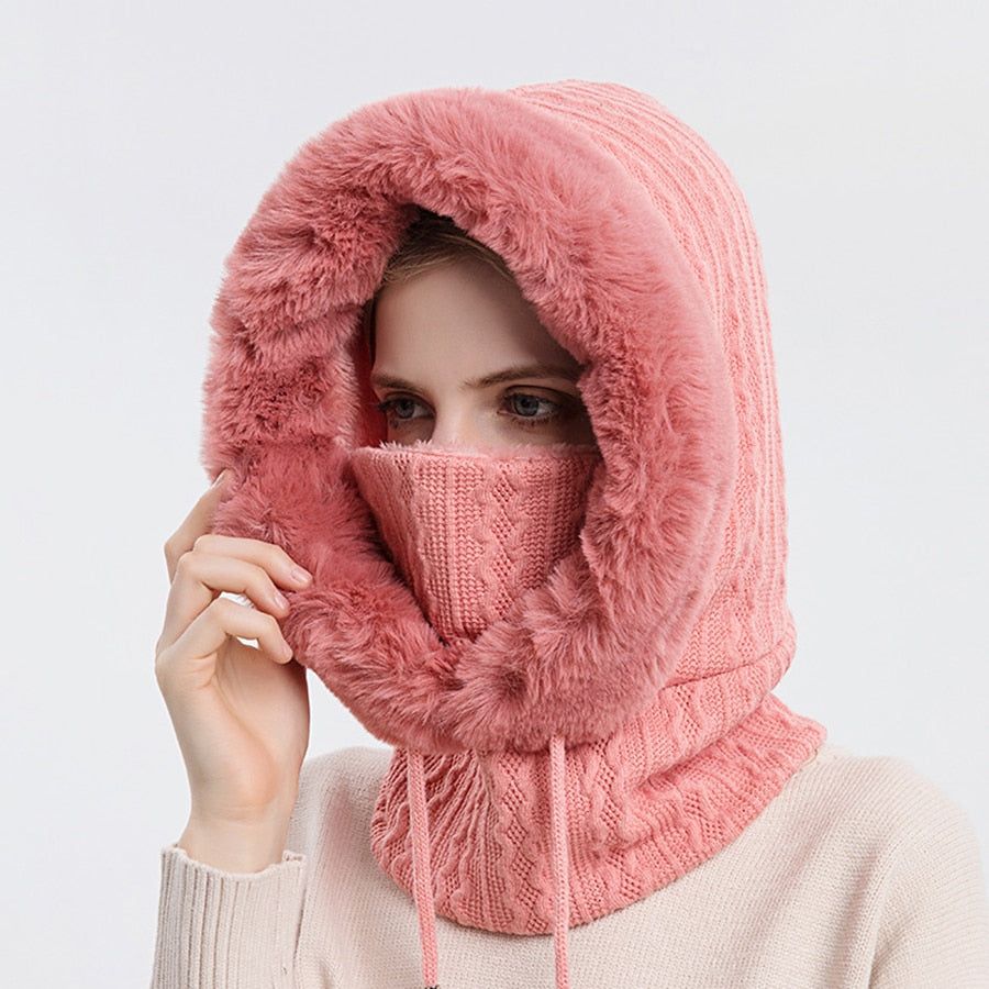 Winter Fur Cap Mask Set - luvinly