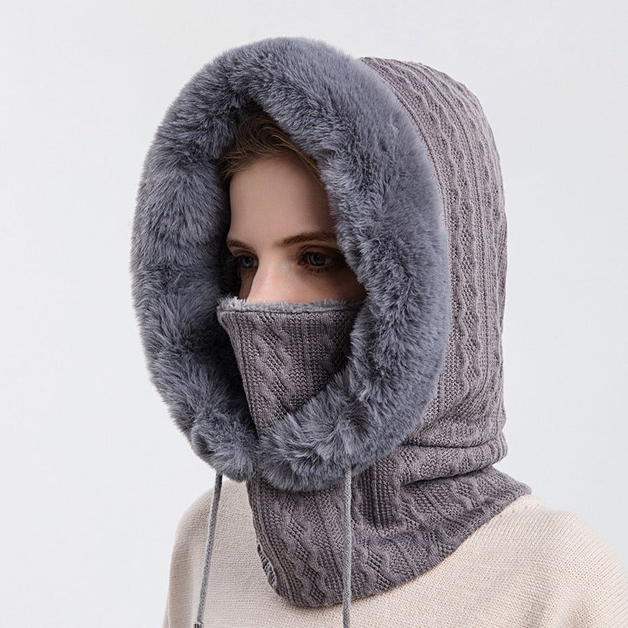 Winter Fur Cap Mask Set - luvinly