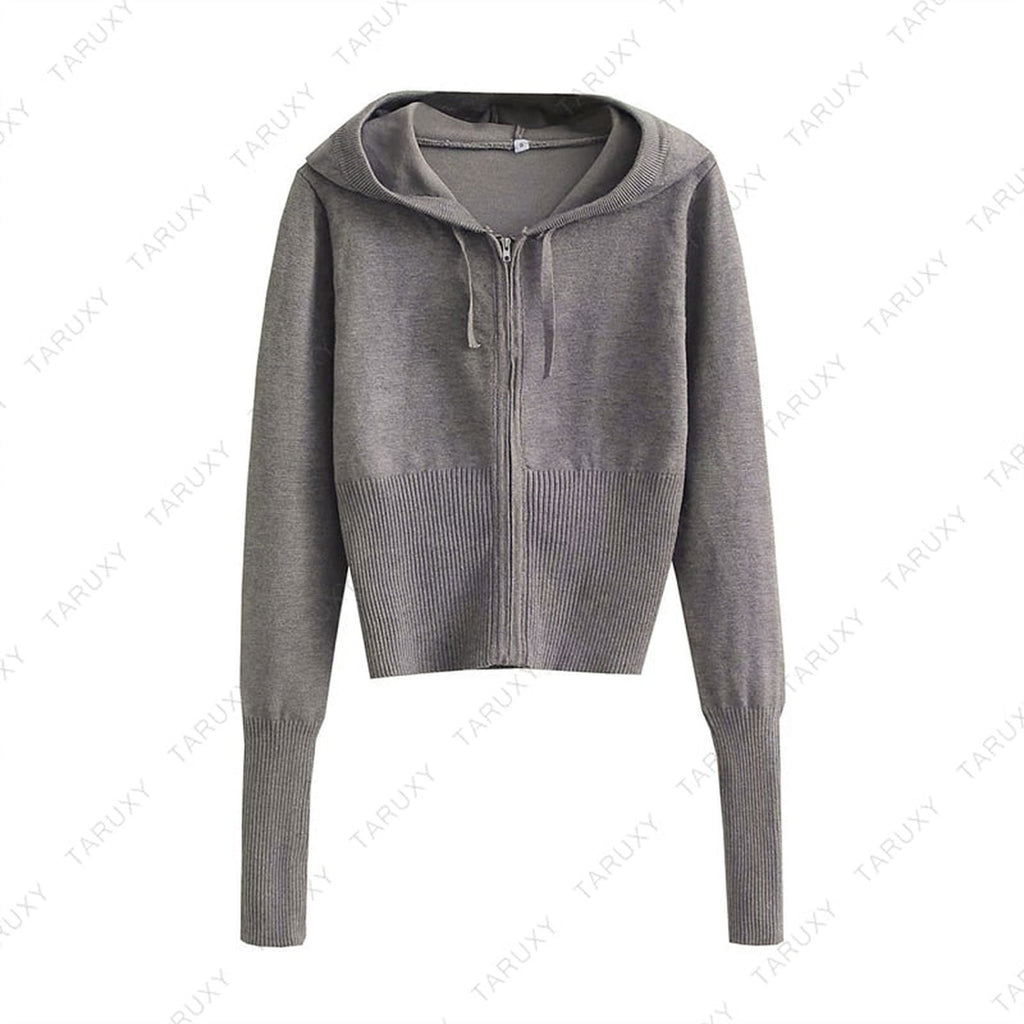 ZipFit- High Waist & Casual Zipper Hoodie Set - luvinly