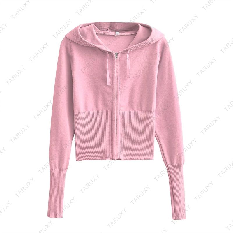 ZipFit- High Waist & Casual Zipper Hoodie Set - luvinly