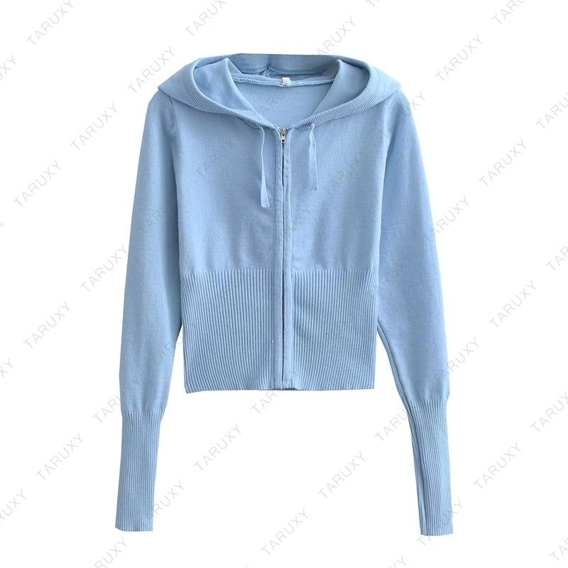 ZipFit- High Waist & Casual Zipper Hoodie Set - luvinly