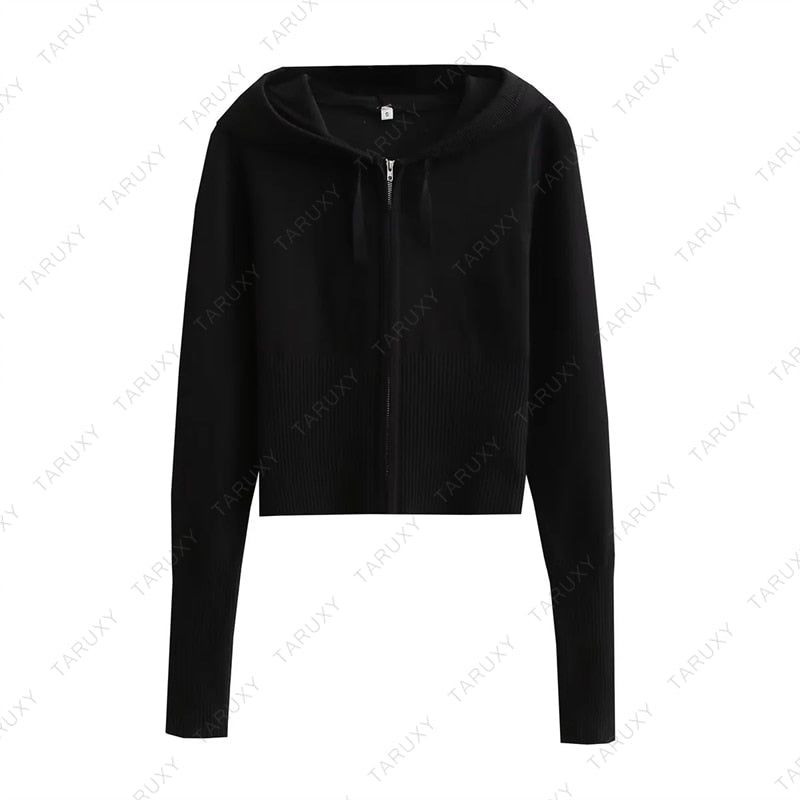 ZipFit- High Waist & Casual Zipper Hoodie Set - luvinly