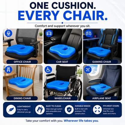Luvinly Comfort Seat Cushion -Jelly Honeycomb Cooling  Pad