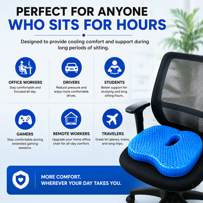 Luvinly Comfort Seat Cushion -Jelly Honeycomb Cooling  Pad